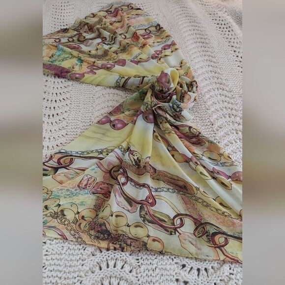 Zara 100% Silk Scarf - Extra Long Size 74" by 28" approx - Picture 1 of 11